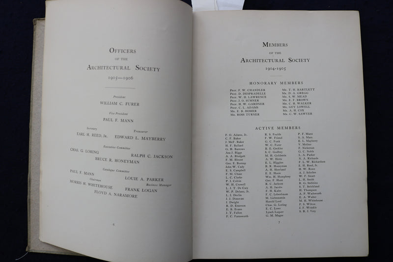 1905 M.I.T. ARCHITECTURAL ANNUAL HARDCOVER BOOK - K 1302