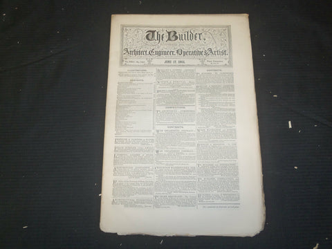 1865 JUNE 17 THE BUILDER ARCHITECT MAGAZINE - ILLUSTRATIONS - ST 415S