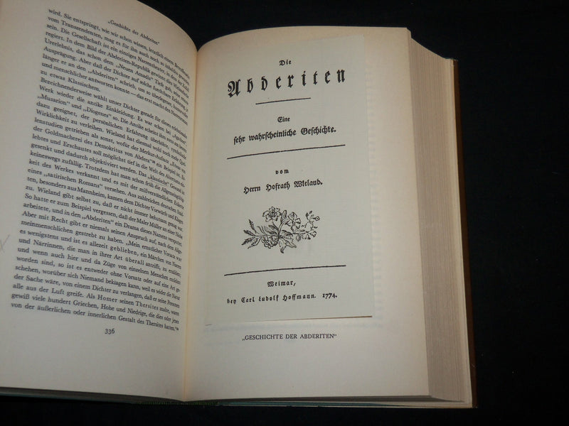 1949 CHRISTOPH M. WIELAND HARDCOVER BOOK BY FRIEDRICH SENGLE - KD 6961