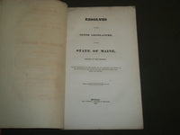 1830 JANUARY RESOLVES OF THE 10TH LEGISLATURE STATE OF MAINE BOOK - J 4690