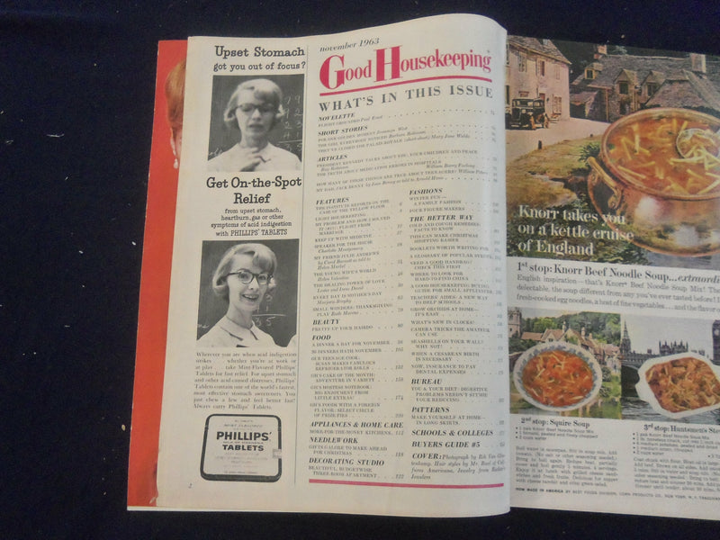 1963 NOVEMBER GOOD HOUSEKEEPING MAGAZINE - NICE COVER, ARTICLES & ADS - F 252T