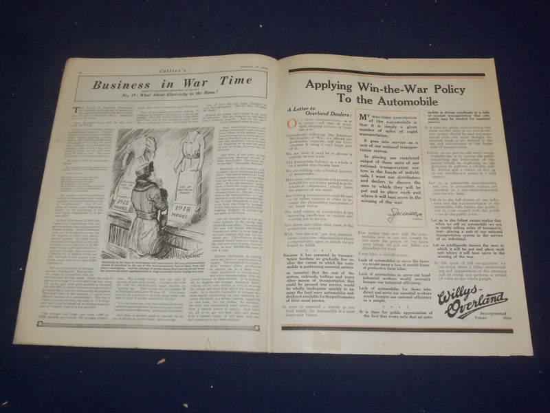 1918 OCTOBER 26 COLLIER'S MAGAZINE - NEYSA MCMEIN ILLUSTRATED COVER - ST 6788
