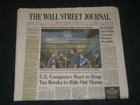 2020 MAY 14 THE WALL STREET JOURNAL NEWSPAPER-COMPANIES START TO REAP TAX BREAKS