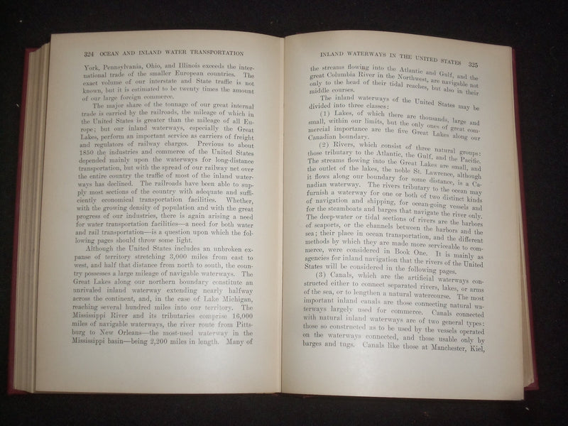 1911 OCEAN AND INLAND WATER TRANSPORTATION HARDCOVER BOOK BY E. JOHNSON- KD 9213