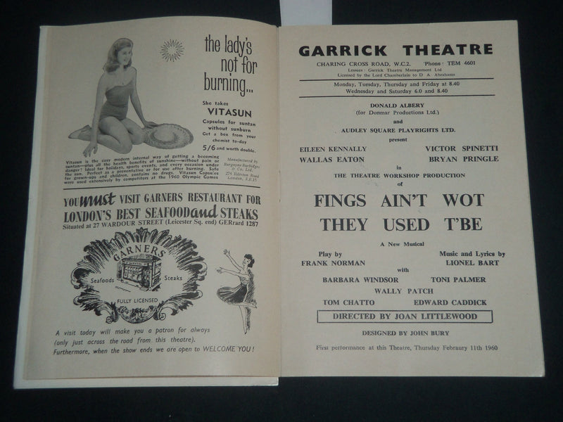 1960 FEBRUARY 11 FINGS AIN'T WOT THEY USED T'BE GARRICK PROGRAM - J 4285