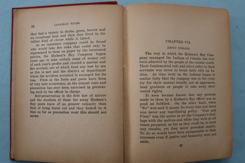 1907 CANADIAN WILDS HARDCOVER BOOK BY MARTIN HUNGER - KD 9706