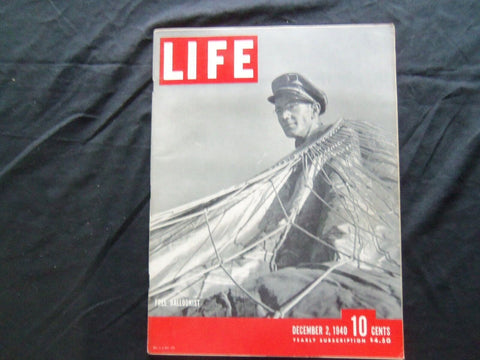 1940 DECEMBER 2 LIFE MAGAZINE - BALLOONISTS - L 211