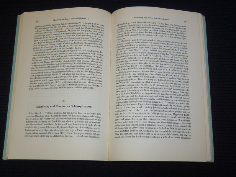 1956 ZUR GESCHICHTE UND DEUTUNG DER ENDOGENEN PSYCHOSEN BOOK BY WYRSCH - J 9568