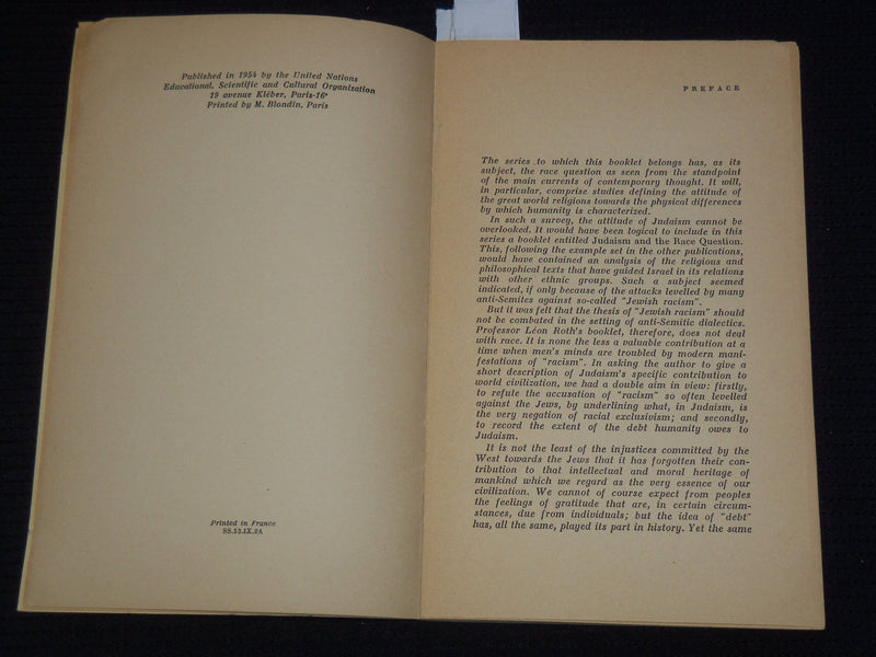 1954 JEWISH THOUGHT AS A FACTOR IN CIVILIZATION BOOK BY LEON ROTH - J 9576