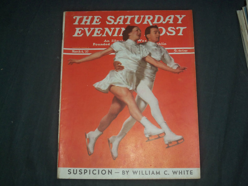 1937 MARCH 6 THE SATURDAY EVENING POST MAGAZINE - ILLUSTRATED COVER - SP 2473U