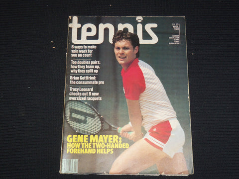 1981 APRIL TENNIS MAGAZINE - GENE MEYER COVER - ST 1004T