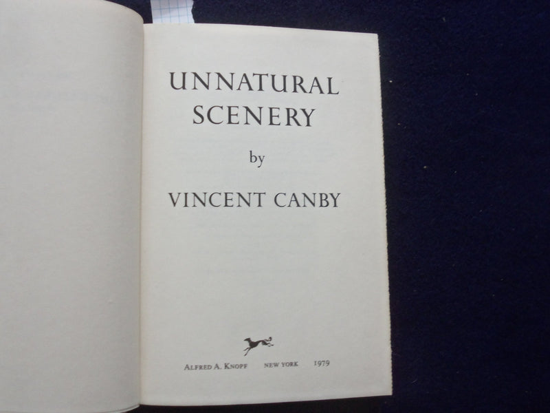 1979 UNNATURAL SCENERY HARDCOVER BOOK - INSCRIBED BY VINCENT CANBY- KD 8387