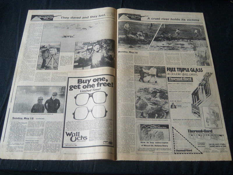 1980 JUNE 9 PHILADELPHIA BULLETIN NEWSPAPER - MOUNT ST. HELENS DIARY - NT 7257