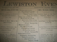 1898 OCT-DEC LEWISTON EVENING JOURNAL NEWSPAPER VOLUME - LEWISTON MAINE - BV 10