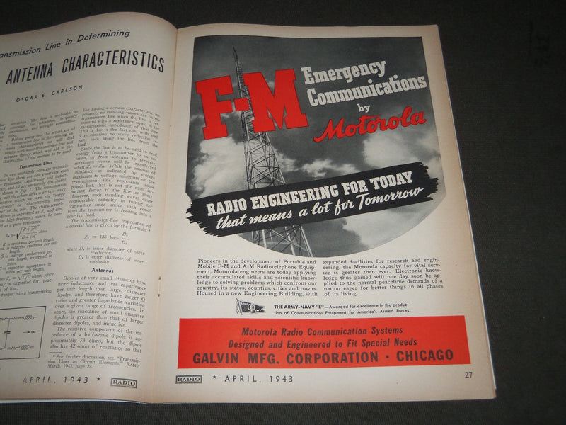 1942-1944 RADIO MAGAZINE LOT OF 5 ISSUES - NICE COVERS - O 2685