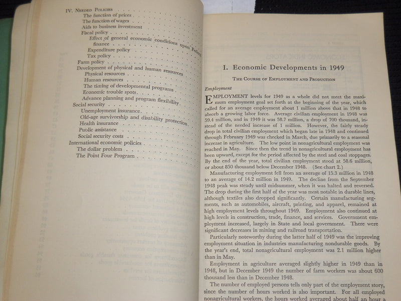 1950 JANUARY THE ECONOMIC REPORT OF THE PRESIDENT BULLETIN - WASHINGTON - J 9882