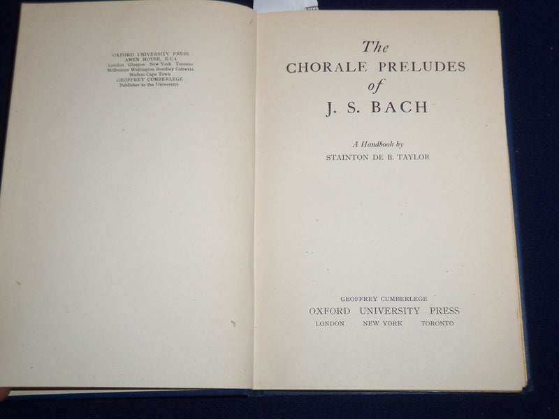 1944-1949 THE CHORALE PRELUDES OF J. S. BACH BOOK LOT OF 2 - KD 1378O