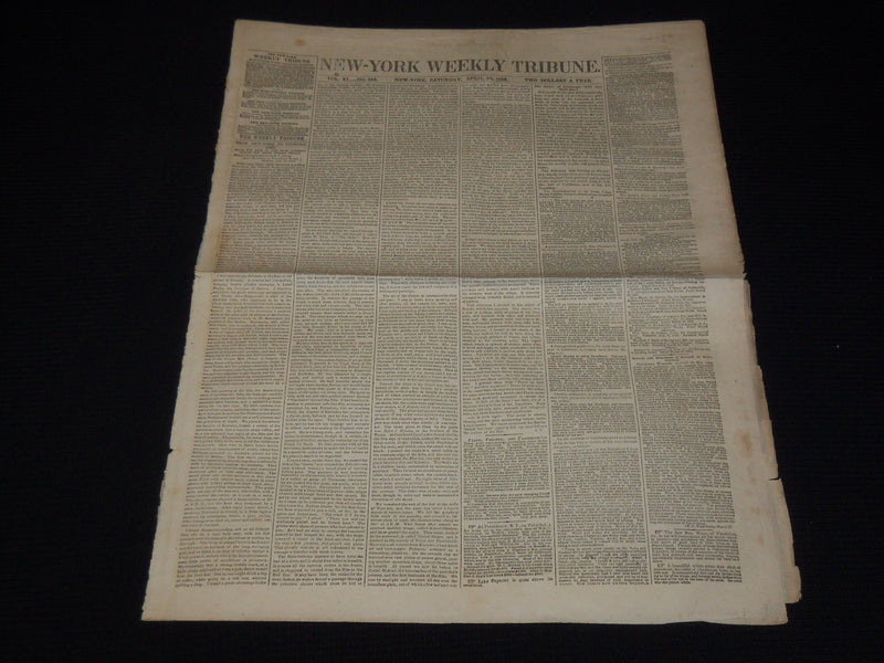 1852 APRIL 10 NEW YORK WEEKLY TRIBUNE - JOURNEY ACROSS NUBIAN DESERT - NP 3879Z
