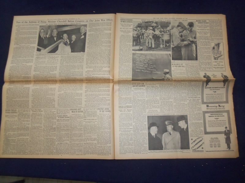 1941 DEC 27 NEW YORK TIMES-CHURCHILL PREDICTS HUGE ALLIED DRIVE IN 1943- NP 6491