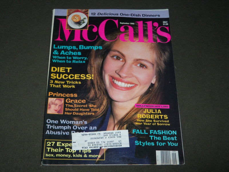 1992 SEPTEMBER MCCALL'S MAGAZINE - JULIA ROBERTS COVER - B 2967