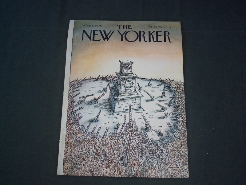 1976 MARCH 1 NEW YORKER MAGAZINE FRONT COVER ONLY - GREAT ART FOR FRAMING