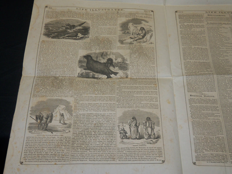 1856 JANUARY 12 LIFE ILLUSTRATED NEWSPAPER - ESQUIMAUX INDIANS - NP 4794