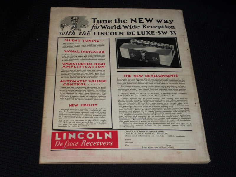 1932 SEPTEMBER RADIO-CRAFT MAGAZINE VERY NICE COVERS & ADS - E 423