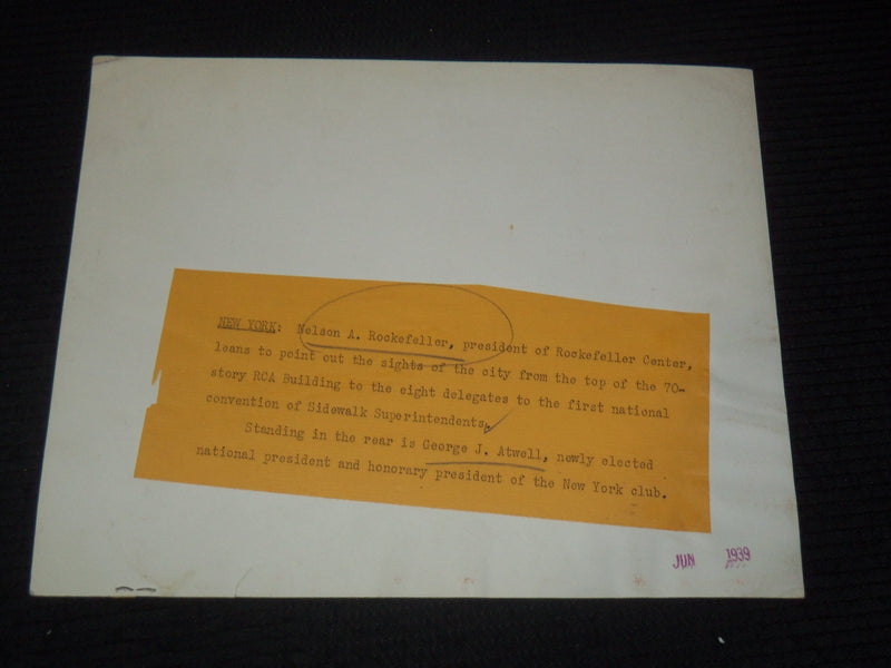1939 NELSON ROCKEFELLER - RCA BUILDING ORIGINAL PHOTO - 8x10 - #134