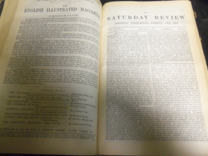 1883 SATURDAY REVIEW 2 BOUND VOLUMES - COMPLETE YR- PUBLISHED IN LONDON - R 1105