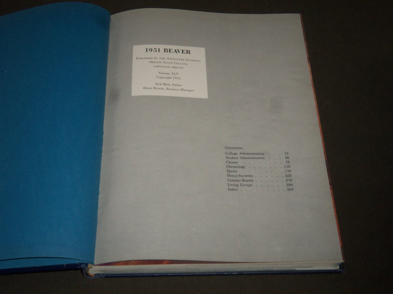 1951 THE BEAVER OREGON STATE COLLEGE YEARBOOK - CORVALLIS, OREGON - YB 922