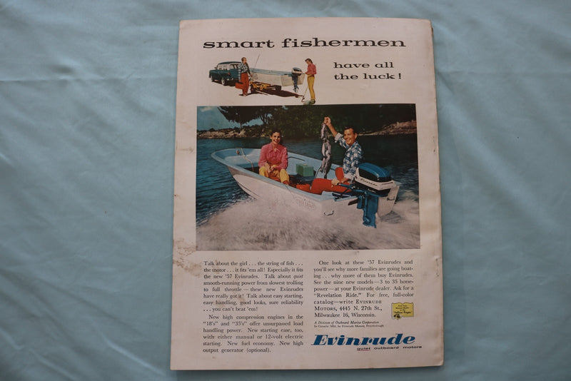 1957 MAY SPORTS AFIELD MAGAZINE - AN ILLUSTRATED FISHERMAN COVER - E 26599