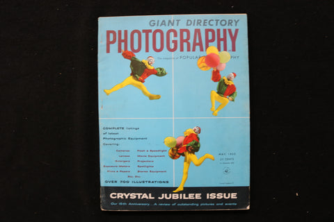 1952 MAY POPULAR PHOTOGRAPHY MAGAZINE - CRYSTAL JUBILEE ISSUE COVER - E 24354