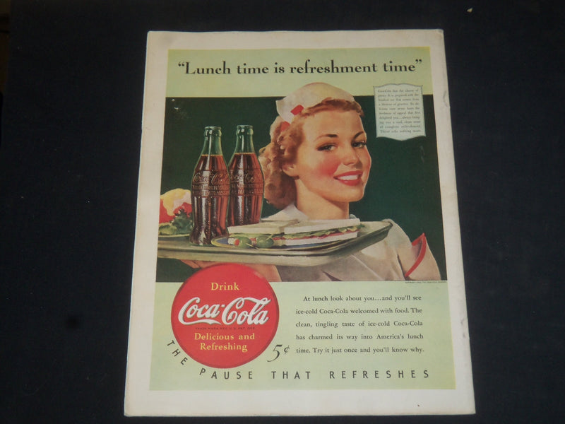 1940 MARCH 16 COLLIER'S MAGAZINE - APPOINTMENT IN INDIA - COCA-COLA AD - SP 8271