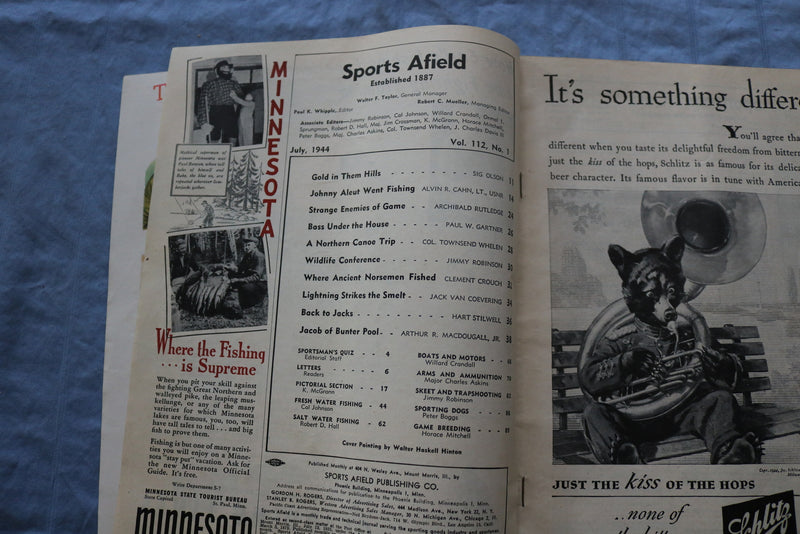 1944 JULY SPORTS AFIELD MAGAZINE - STRANGE ENEMIES OF GAME - ST 1001M