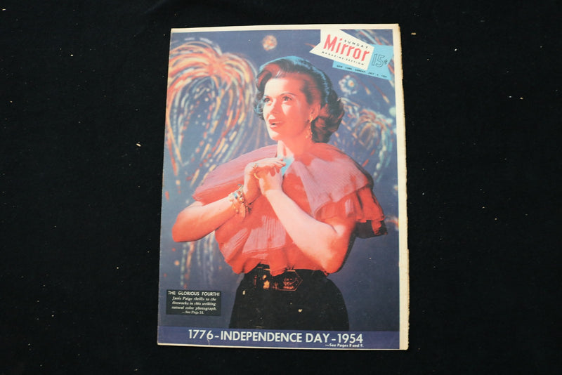 1954 JULY 4 SUNDAY MIRROR MAGAZINE - JANIS PAIGE COVER - E 26273
