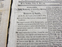 1818 THE UNION U.S. GAZETTE & TRUE AMERICAN NEWSPAPER LOT OF 8 DIFF - NP 1475