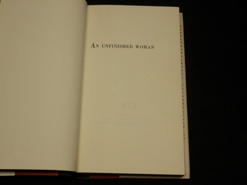1969 AN UNFINISHED WOMAN HARDCOVER BOOK BY LILLIAN HELLMAN - KD 6587