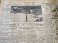 1927 SEPTEMBER 24 NEW YORK TIMES - TUNNEY IS READY FOR DEMPSEY AGAIN - NT 6376