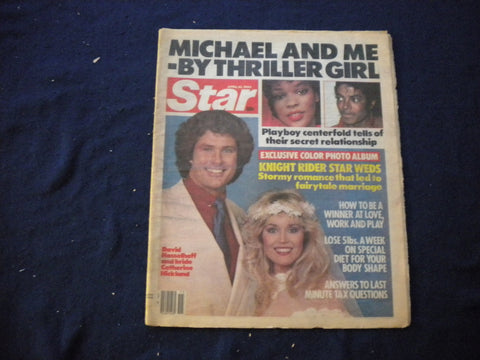 1984 APRIL 10 STAR NEWSPAPER -MICHEAL JACKSON THRILLER GIRL -HASSELHOFF- NP 6013