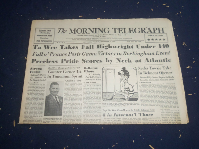 1970 SEP 1 THE MORNING TELEGRAPH-TA WEE TAKES FALL HIGHWEIGHT UNDER 140- NP 5568