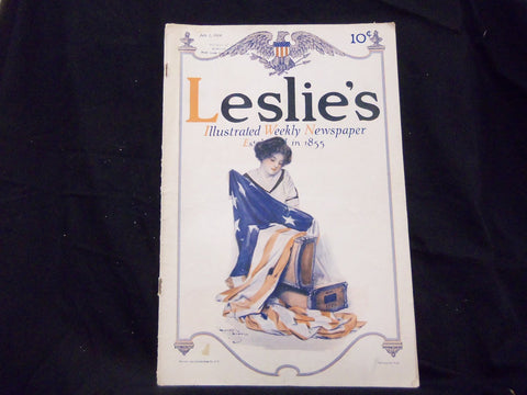 1914 JULY LESLIE'S WEEKLY MAGAZINE - GREAT PHOTOS & ADS - ST 1282