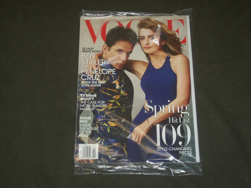 2016 FEBRUARY VOGUE MAGAZINE - BEN STILLER & PENELOPE CRUZ - B 2613
