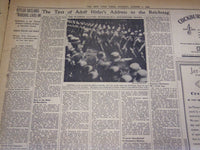 1934 AUG 7 NEW YORK TIMES - 65 MILES OF TORCHES LIGHT ROUTE HINDENBURG - NT 1603