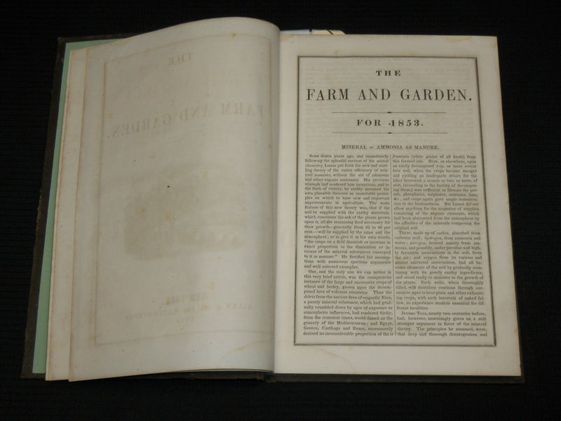 1853 THE FARM AND GARDEN MAGAZINE BOUND VOLUME - NICE ILLUSTRATIONS - KD 7397