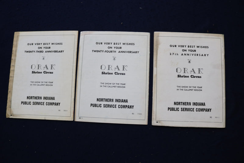 1966-1969 ORAK SHRINE CIRCUS PROGRAMS - LOT OF 3 - O 3645