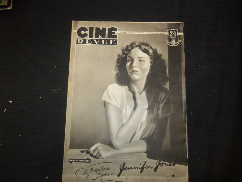 1949 AUGUST 12 CINE REVUE FRENCH MAGAZINE - JENNIFER JONES COVER - E 24733