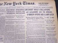 1933 OCT 11 NEW YORK TIMES - M'COOEY RULE COLLAPSING LEADERS, M'KEE - NT 5221