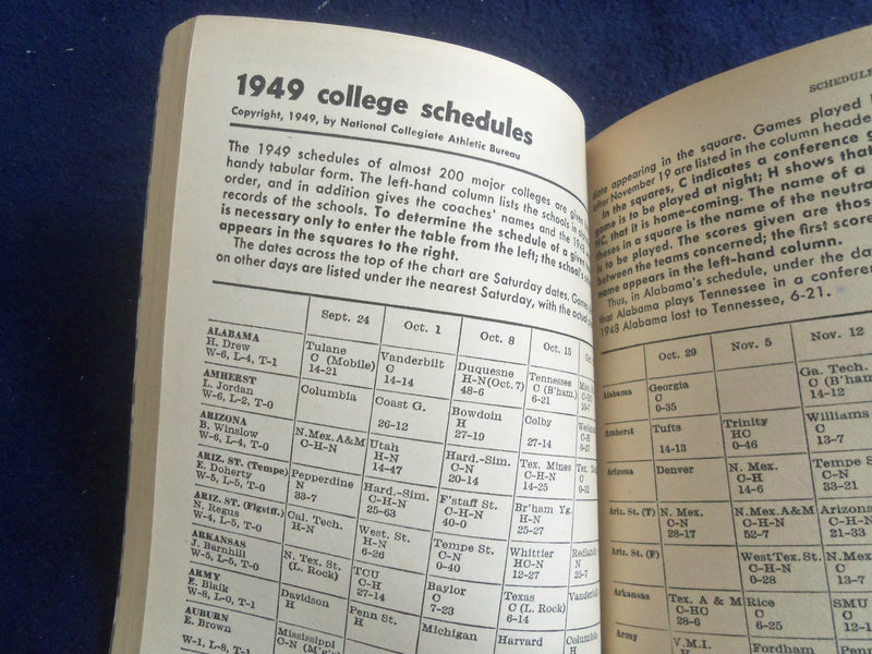 1949 INTERCOLLEGIATE AND PROFESSIONAL FOOTBALL BOOK- CH. JUSTICE COVER- SP 7492T