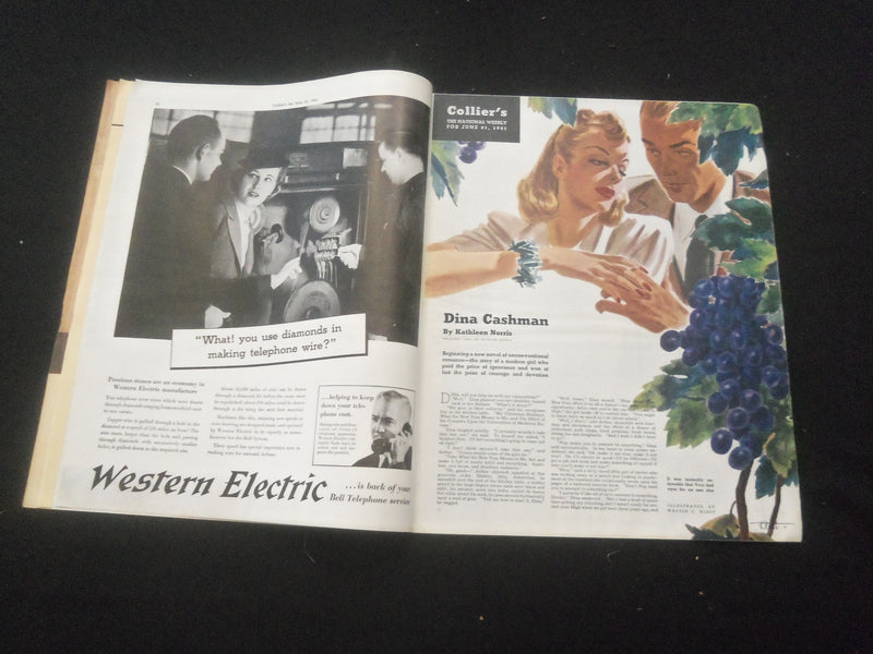 1941 JUNE 21 COLLIER'S MAGAZINE - DINA CASHMAN BY KATHLEEN NORRIS - ST 734R