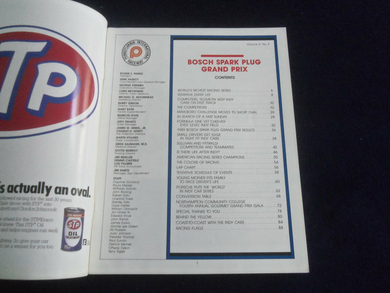 1990 OCTOBER 5-7 BOSCH SPARK PLUG GRAND PRIX RACING PROGRAM - SP 3990X